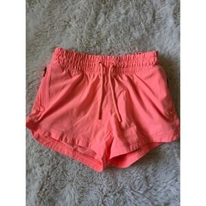 Athleta Girl Bright Coral Pink Quick Dry Drawstring Active Shorts size M 8-10